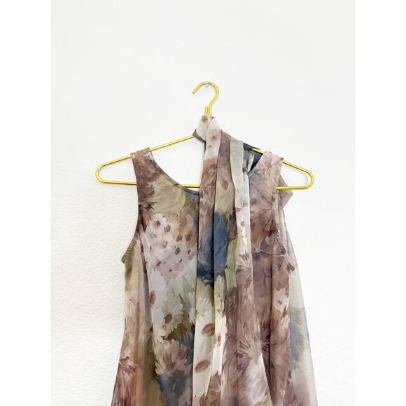 Vintage City Triangles Fairy Floral Neck Scarf Mini Dress Size Small Y2K 90s - Picture 3 of 10